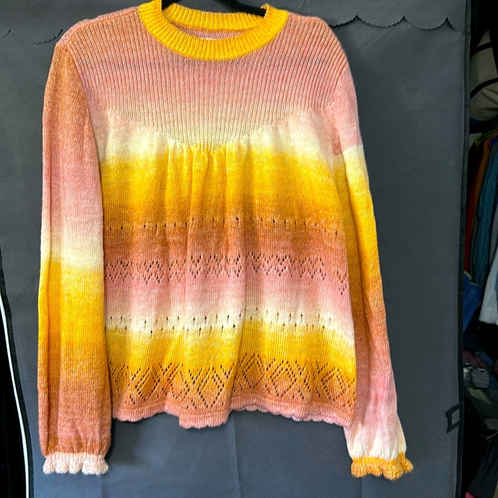 LC Lauren Conrad Pink and Yellow Sweater